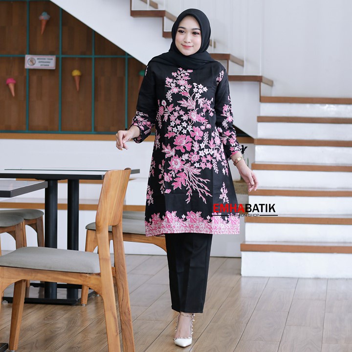 TUNIK BATIK WANITA SOFT MODERN JUMBO HALUS ORIGINAL-TUNIK SAKURA