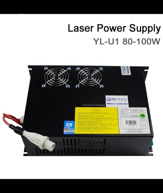 100W Yongli YL-U1 Power Supply for 80W 100W CO2 Laser Tube