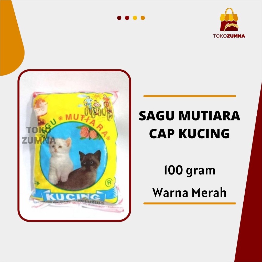 

Sagu Mutiara Cap Kucing 100g / Sagu Mutiara Merah