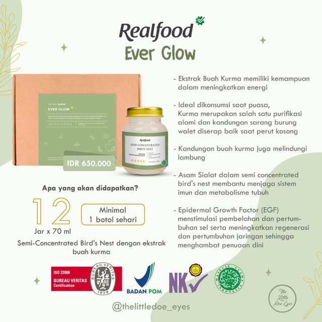 [READY] Realfood Ever Glow Minuman Sarang Burung Walet