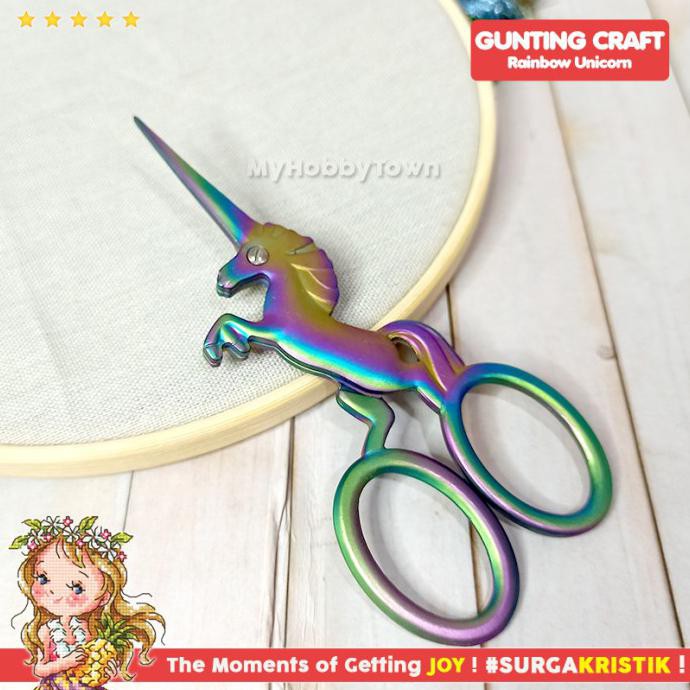 

[[BISA COD]] Gunting Craft Sulam Fancy Unik Rainbow Unicorn Fantasy