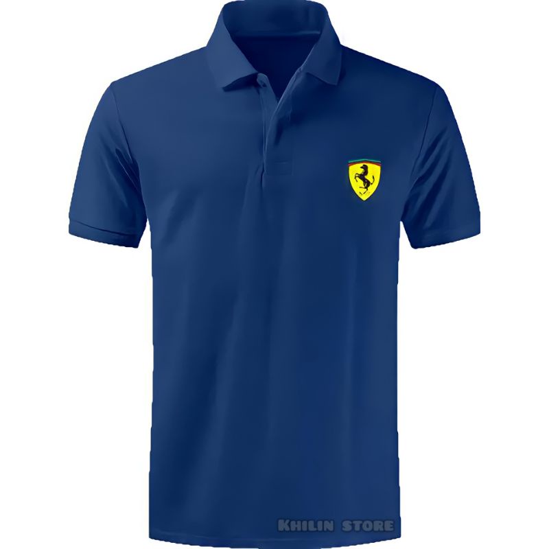 Kaos pria Kerah Kaos POLO FERRARI baju pria kerah lengan pendek FERRARI kaos Kerah distro