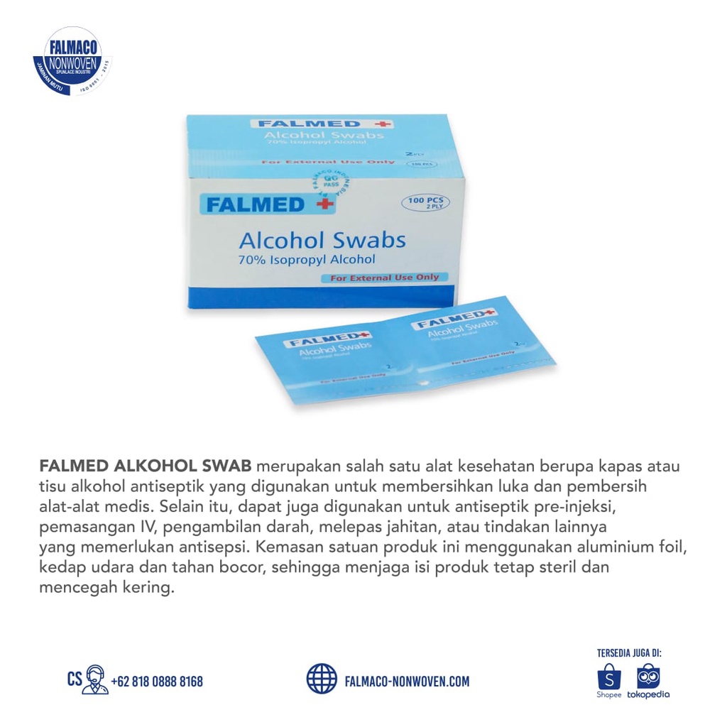 ALCOHOL SWAB FALMED 100'S SWAB