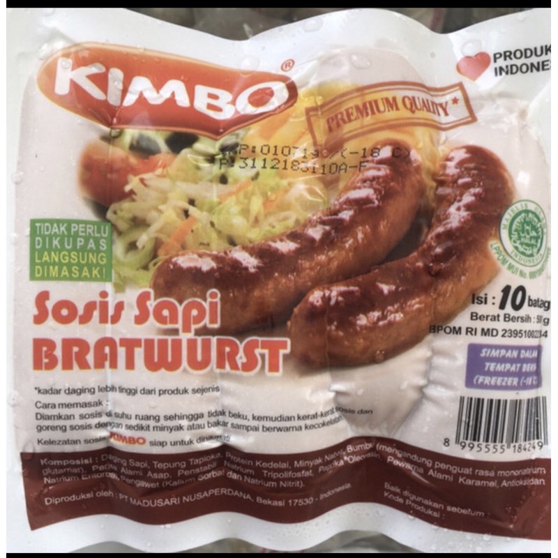 KIMBO sosis bratwurst original / keju / cocktail