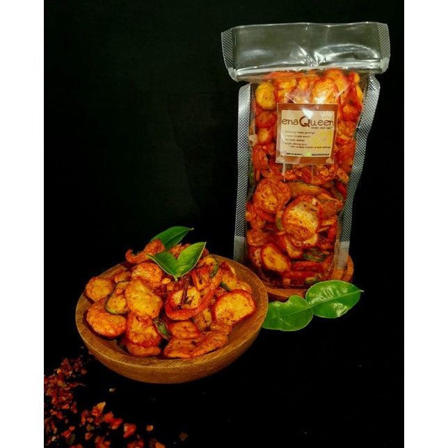 

Kerupuk Seblak (Enaqueen Snack) Pedas Rempah Daun Jeruk 65gr, 100gr, 250gr