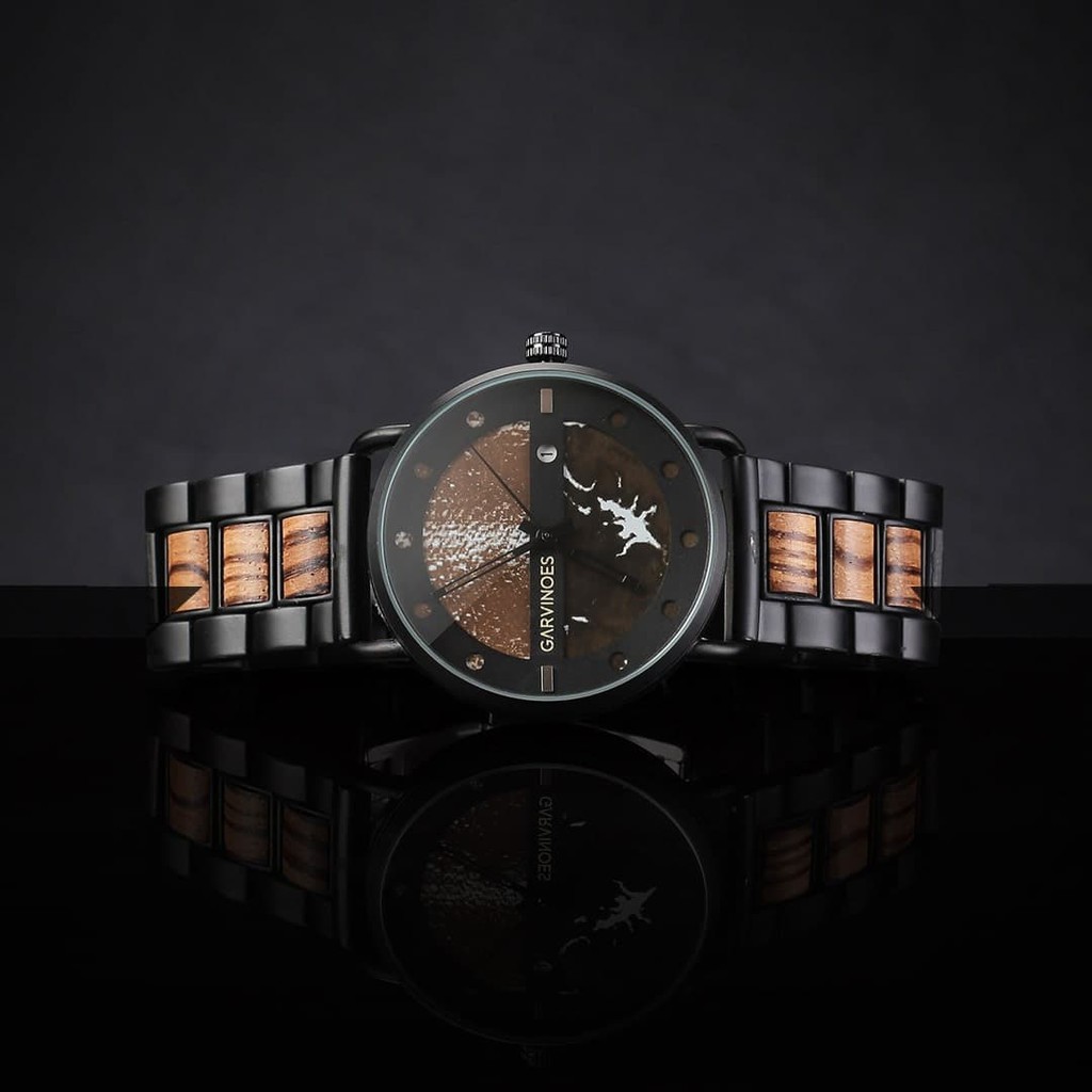 JAM TANGAN KAYU GARVINOES - Aviator Zebrawood / JAM TANGAN KAYU PRIA BRANDED ORIGINAL MURAH