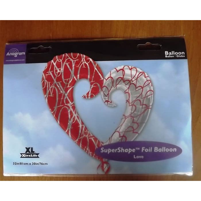 Balon Foil Love Besar / Foil Balloon / balon ultah LEBAR 1 Meter