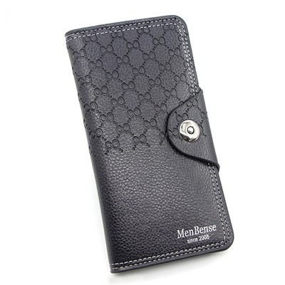 Dompet Pria Kulit PU Kancing Magnet Keren Men's Long Wallet Dompet Kartu Fashion Pria Kasual