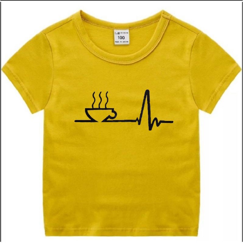 kaos anak anak laki laki dan perempuan  Unisex garis kopi
