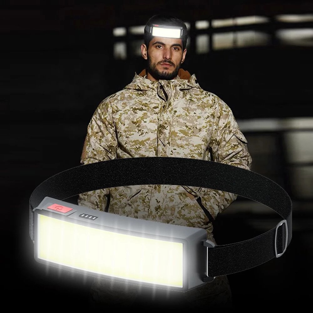 COB USB Rechargeable Mini Portable Waterproof Soft Lighting Super Bright Headlamp