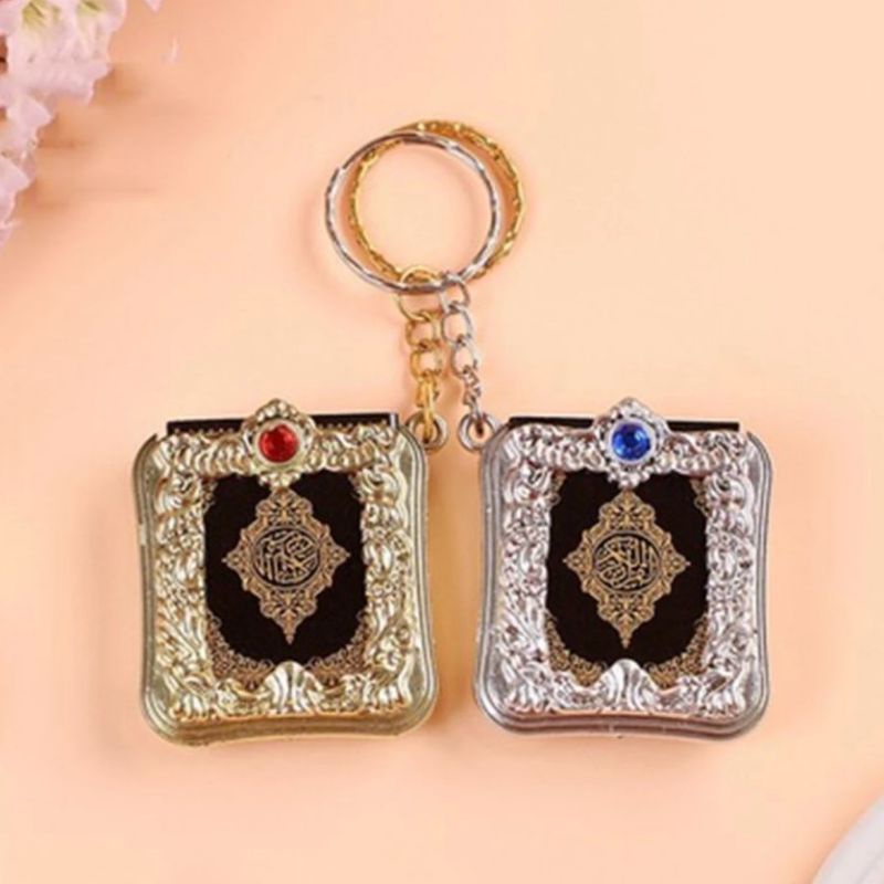 JG - Gantungan Kunci Al Quran Mini Souvenir Oleh Oleh Umroh Haji Keychain Travel Alquran Al-Qur'an Islami