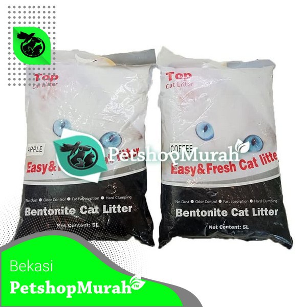 [GOSEND] Pasir Kucing Gumpal Wangi TOP Cat 5 Litter Cat Litter 5LT