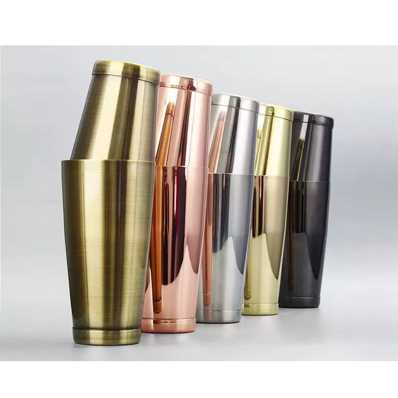 boston shaker premium color 700ml / 500ml / botol tempat pengocok minuman barista bartender bar tools / shaker stainless