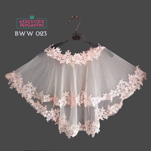 [BISA COD] PAKAIAN PESTA WANITA BROKAT KOREA BOLERO PENGANTIN LACE PEACH BWW023