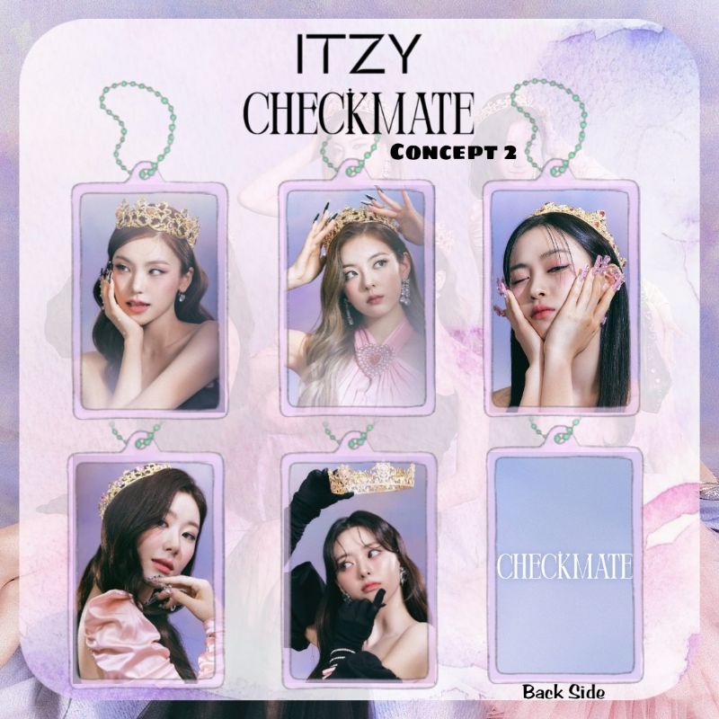 Itzy Checkmate Acrylic Clear Keychain Gantungan Kunci Akrilik