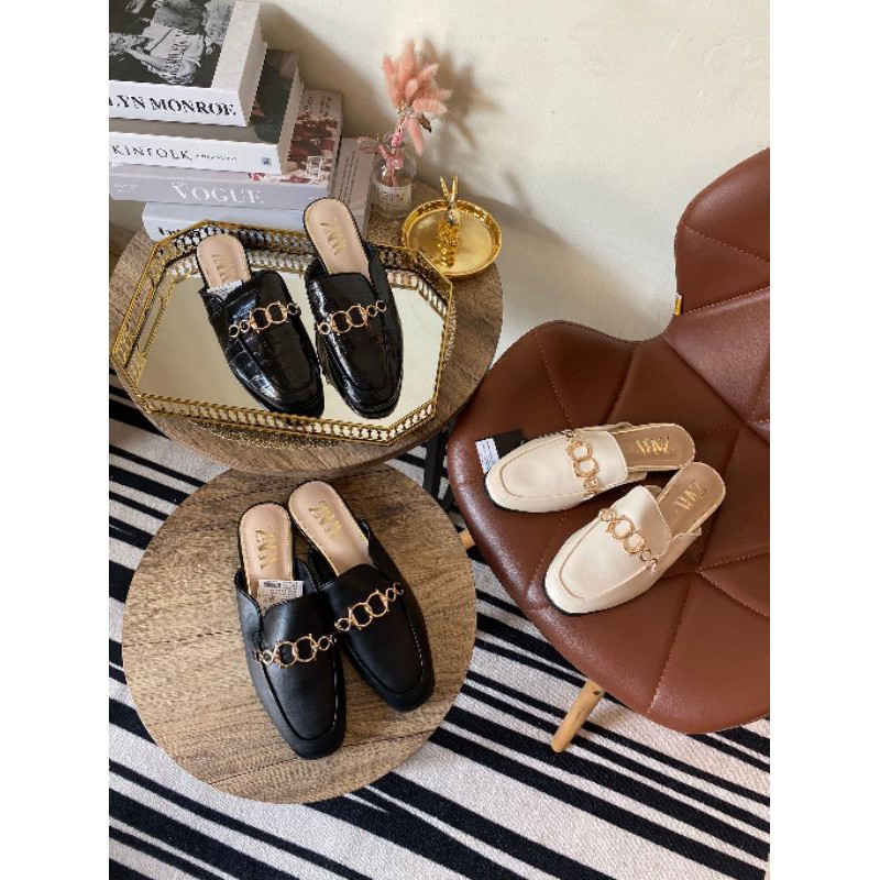 Selop Zara | Sandal Croco | Sandal Beige | Sandal Cantik