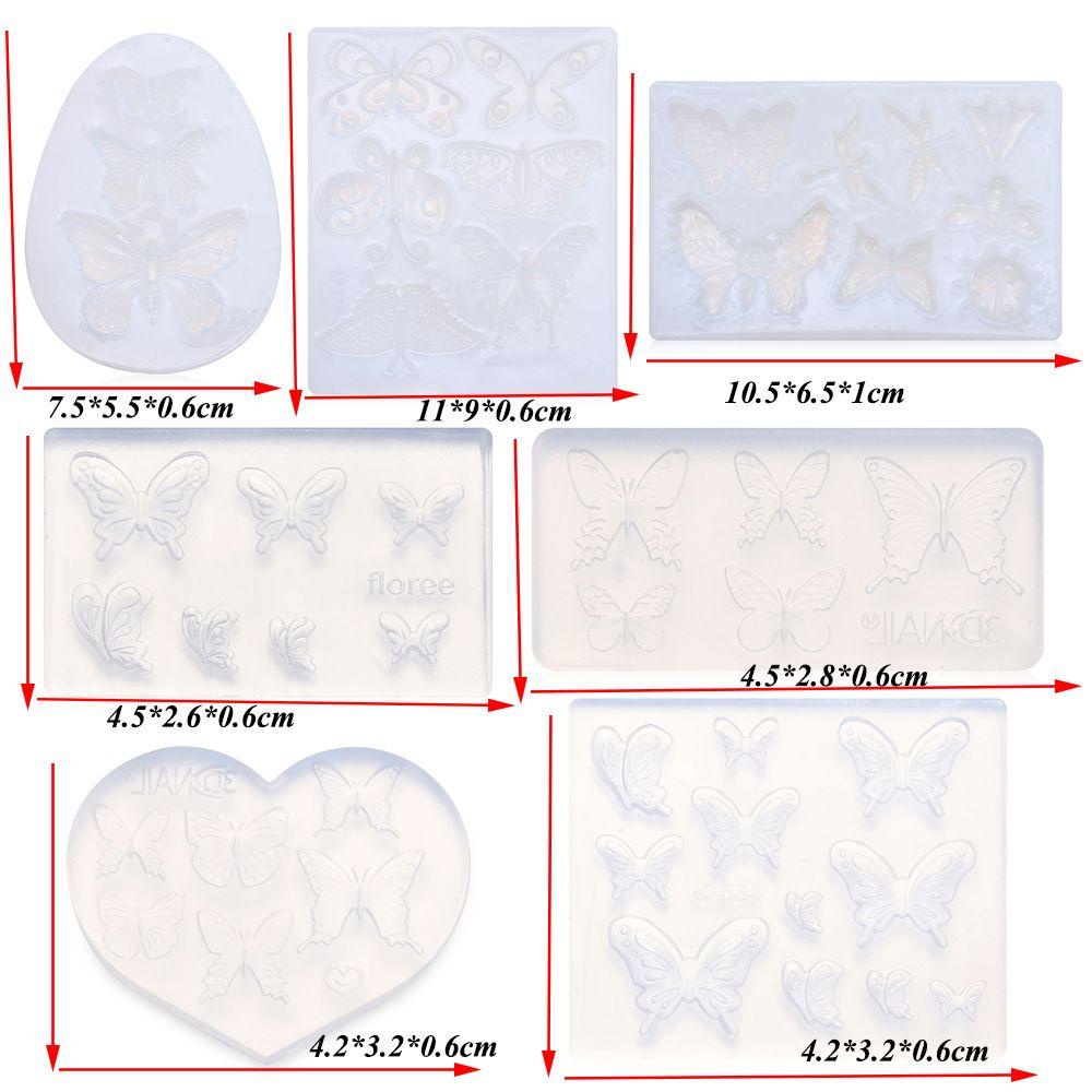 R-flower Cetakan Silikon Cair Perhiasan DIY Intersperse Hias Membuat Cetakan Kupu-Kupu