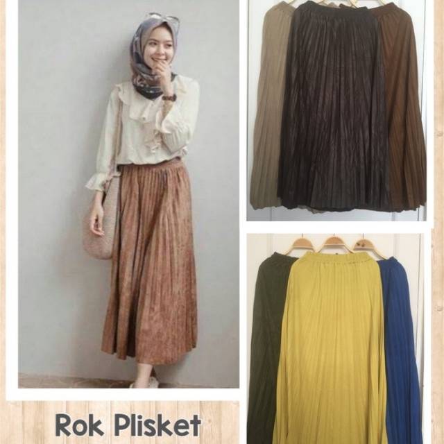 Rok plisket suede