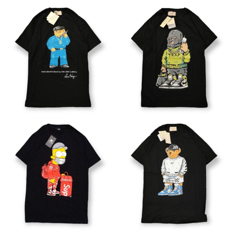 GUCCI BEAR HITAM | KAOS BAJU TSHIRT PRIA