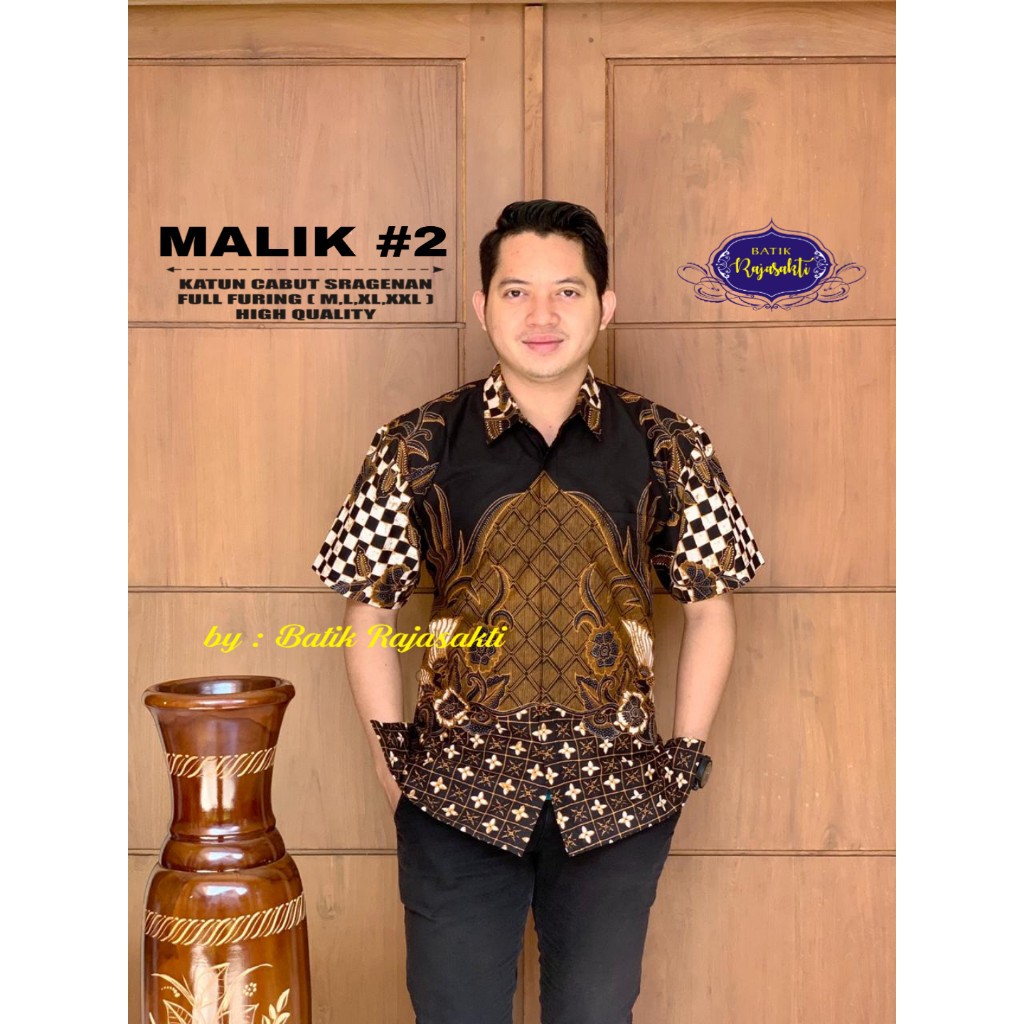 MALIK 2 RAJASAKTI KEMEJA BATIK SOLO PRIA LENGAN PENDEK LAPIS FURING ATASAN BATIK PREMIUM MODERN KATUN HALUS BAHUWIRYA  BANAMITRA BANAMITRA PUTIH BANGSAWAN BAYU PUTRA BERLIAN BIRU BHARATAYUDA BIMASENA BIRENDRA BIRU INDAH BRAHMAKERTA BRAHMAKERTA MERAH BUDID