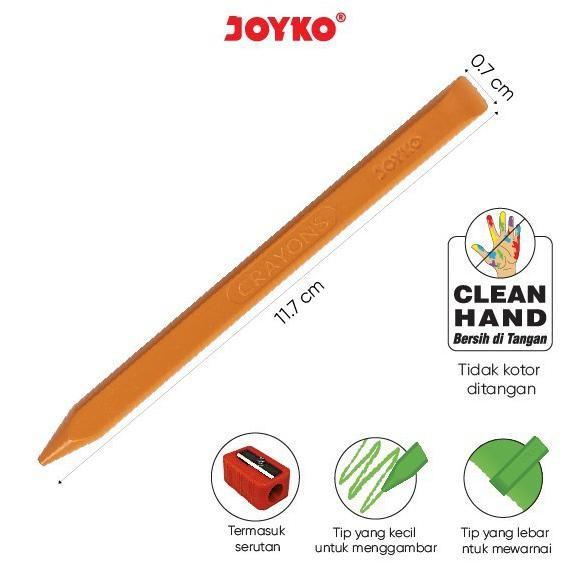 

(PERALATAN MENGGAMBAR) CLEAN CRAYON JOYKO 24WARNA CLCR-AC / KRAYON BERSIH PROMO