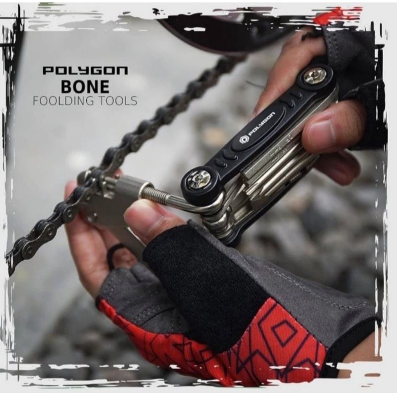 Tidak mudah dol dan rusak. Folding tool Polygon / kunci L set sepeda / kunci lipat 11 macam fungsi a