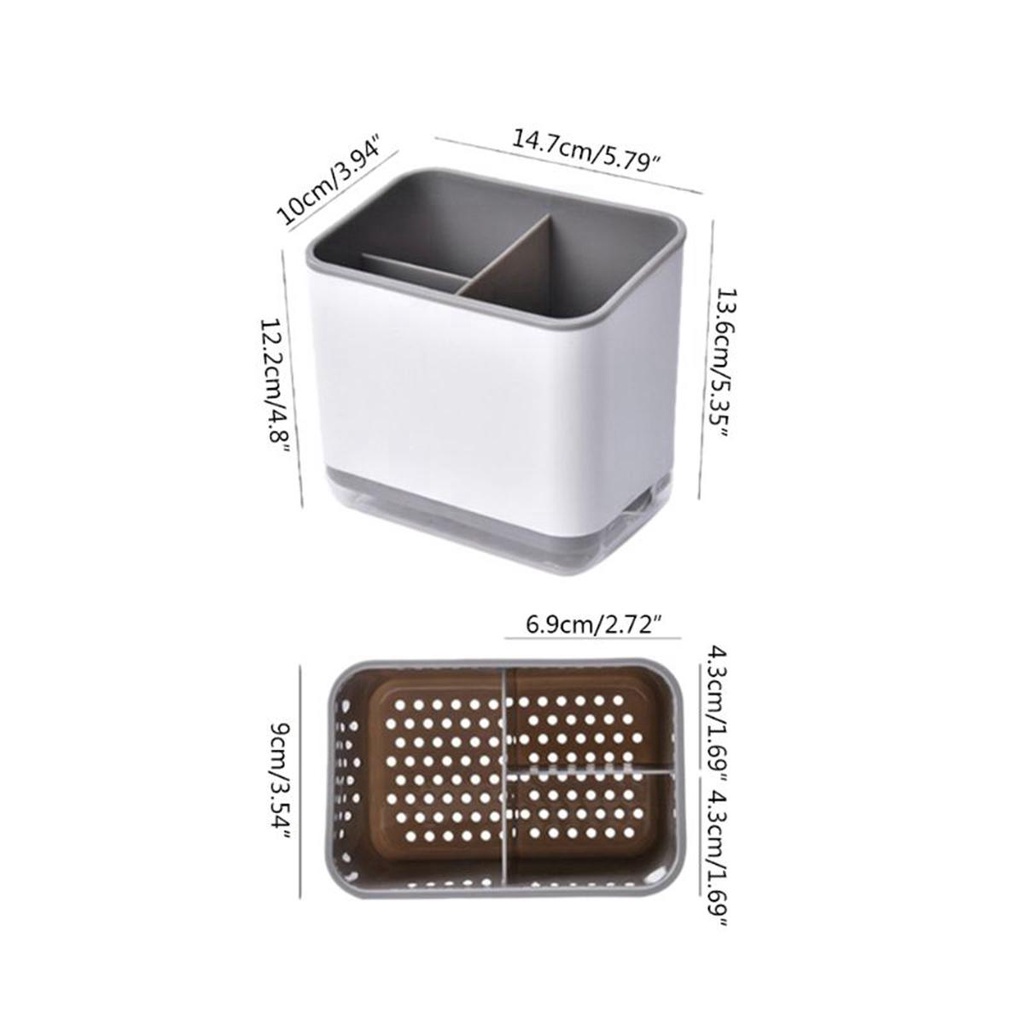 [Elegan] Sumpit Tabung Garpu Rumah Organizer Dapur Double Layer Pengeringan Sendok Garpu Drainer Basket