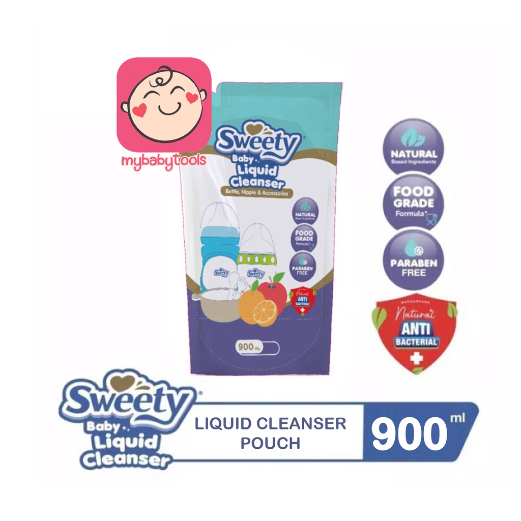 SWEETY BABY LIQUID CLEANSER POUCH 450ML 900ML FOR BOTTLE, NIPPLE &amp; ACCESSORIES