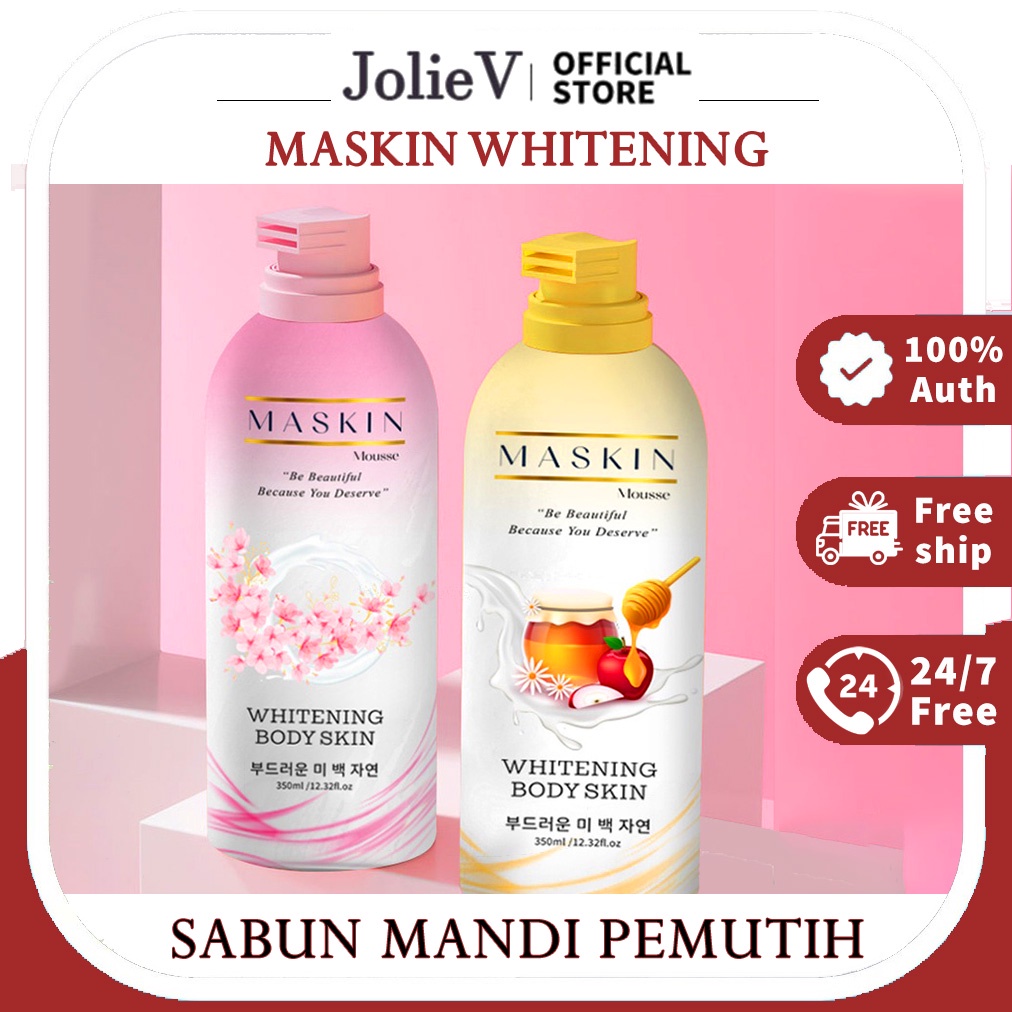 MASKIN Mousse Whitening shower Body Skin Gel mandi parfum Krim pelembab tubuh Gel mandi untuk wanita