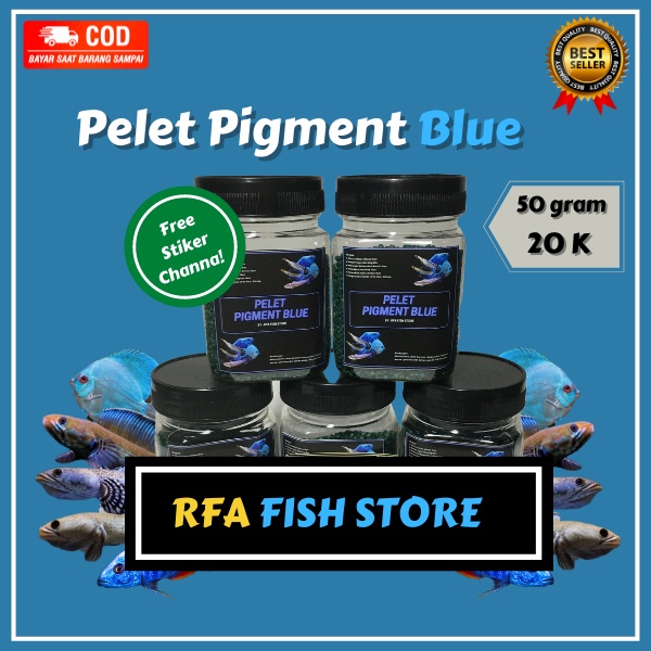 Pelet Pigment BLUE Kualitas Premium Untuk Pakan Ikan Predator Channa Varian Blue, Blue Pulchra, Stewarti, Andrao. Bukan Pelet el barca, Bang Fish, Fajar Arief