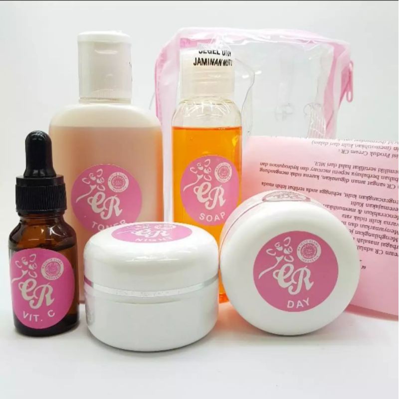 PAKET CREAM CR TAS PINK ORI CREAM WAJAH PAKET 5IN1