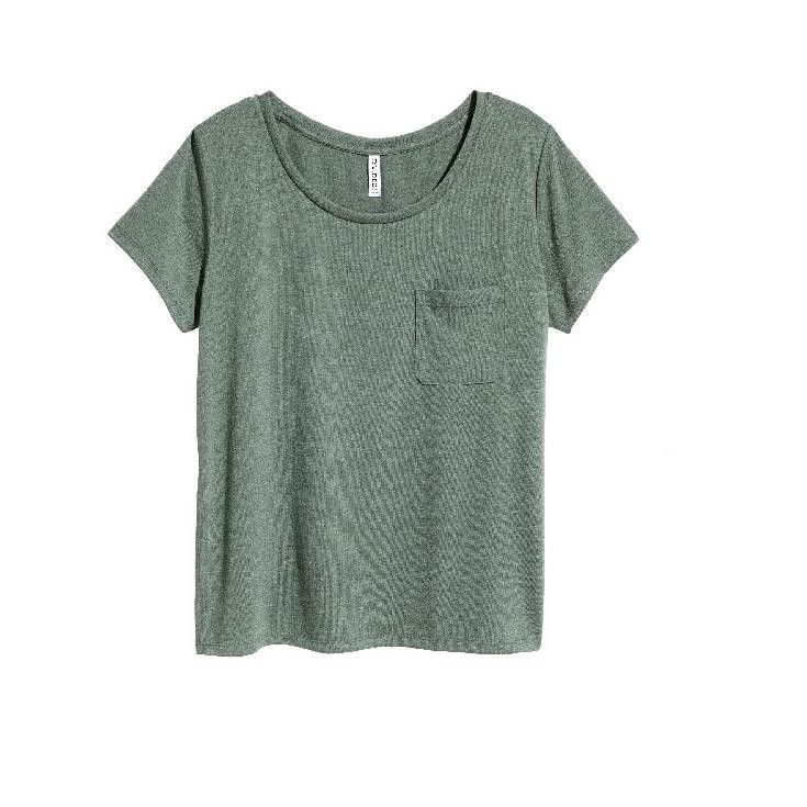 Bagus Banget.. H&M Kaos Wanita Tersedia 4 Warna - Chest Pocket Kaos Hnm Perempuan