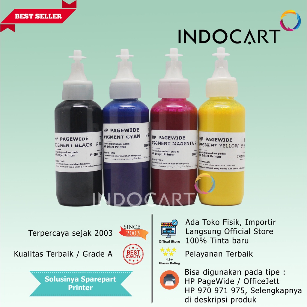 IndoCart Tinta Refill Printer HP Pagewide 975 976 981-Pigment-100ml