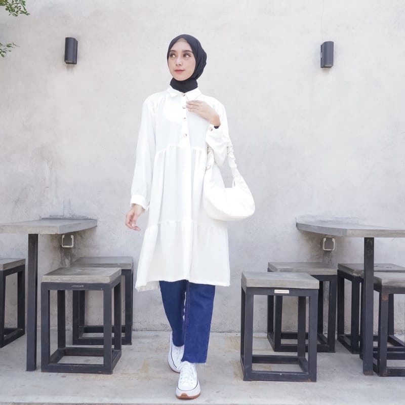 (MSB) TUNIK KESUMA OVERSIZE RUFFLE DAILY BUSUI TUNIK RAYON UNIQLO