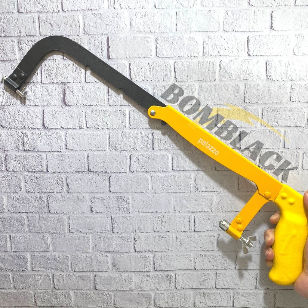 Gagang Gergaji Besi PALAZZO Hacksaw Frame Tanpa Mata Potong GG Karet