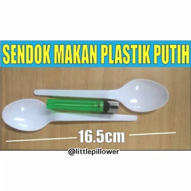 (ISI 25PCS - SENDOK PUTSU) SENDOK MAKAN PUTIH SUSU/ SENDOK MAKAN PLASTIK / SENDOK MAKAN NASI