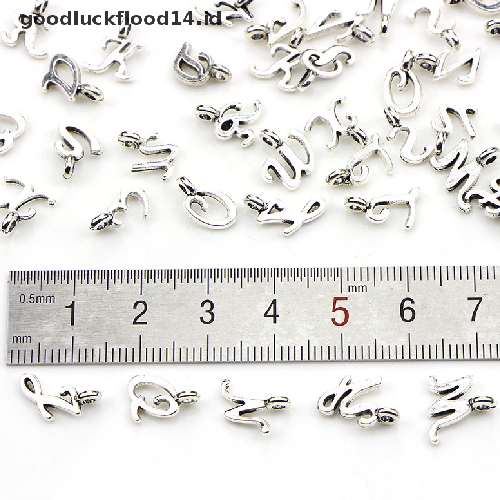 [OOID] 52Pcs/Set Bulk Lots Tibetan Silver Mix Charm 26 Letter A-Z Pendants Jewelry DIY ID