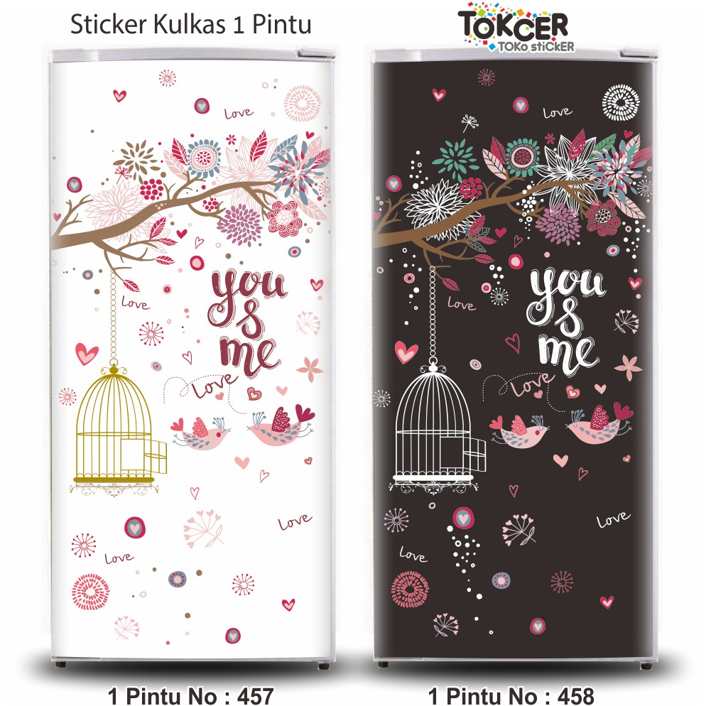 Stiker Kulkas 1 dan 2 Pintu BIRDCAGES