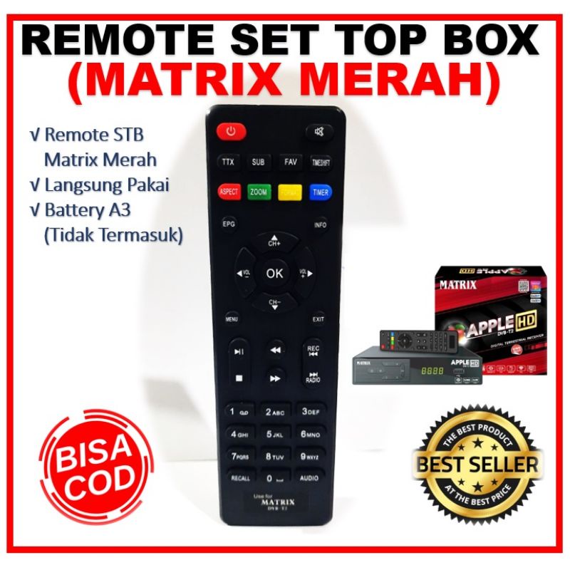 Remote Set Top Box Matrix - Apple Merah - Kuning