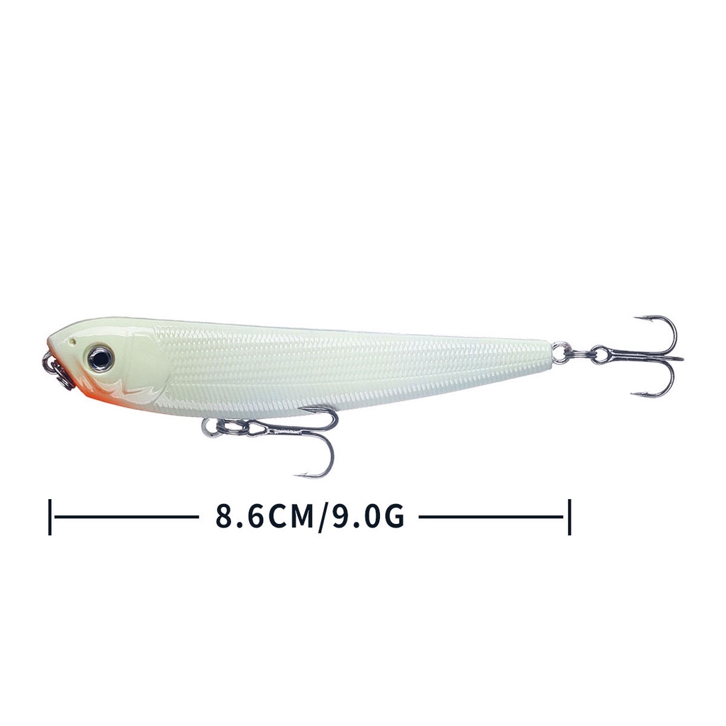 HENGJIA 5Pcs/Box Umpan Pancing Minnow Luminous Fishing Lure Swimbait Topwater Crankbait Bass Popper