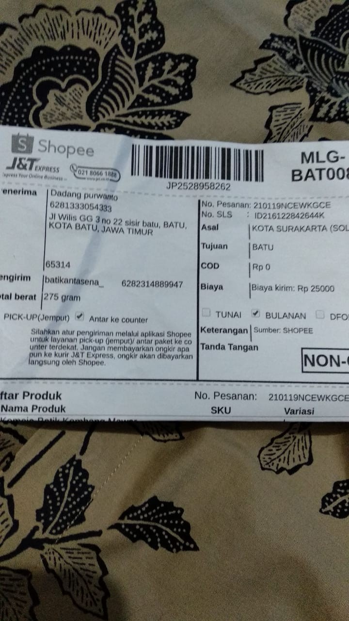 Kemeja Batik Kembang Mawar