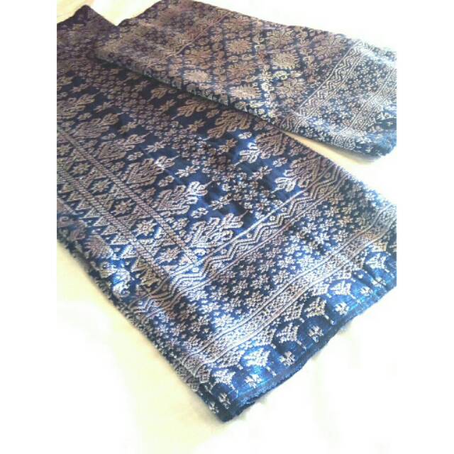Songket Palembang lepus biru Benhur silver