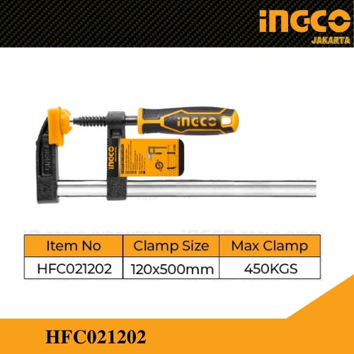 F KLEM 120×500mm INGCO HFC021202 CLAMP CATOK JEPIT KAYU PENJEPIT KACA