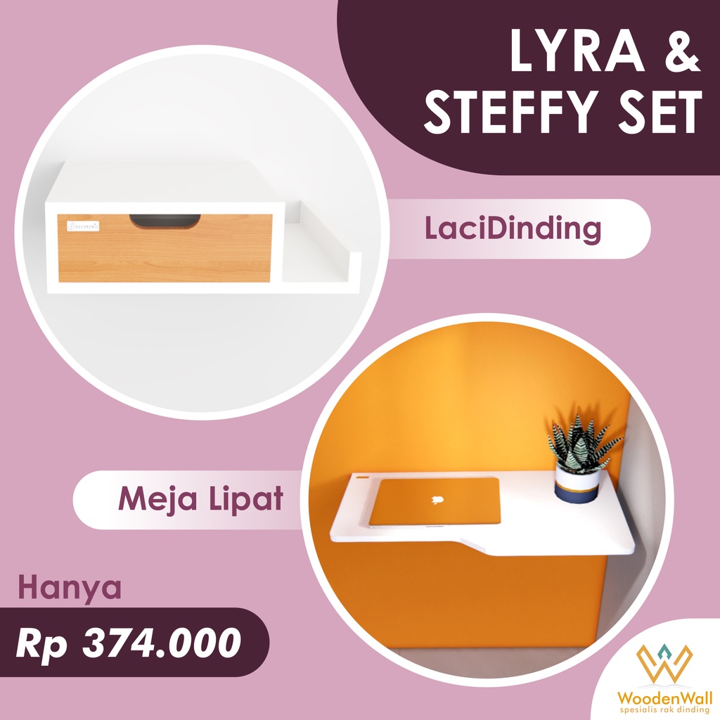 Laci Tempel Minimalis Laci Gantung Hemat Ruang Bedside Storage Laci Penyimpanan Serbaguna Uk. 40x30x