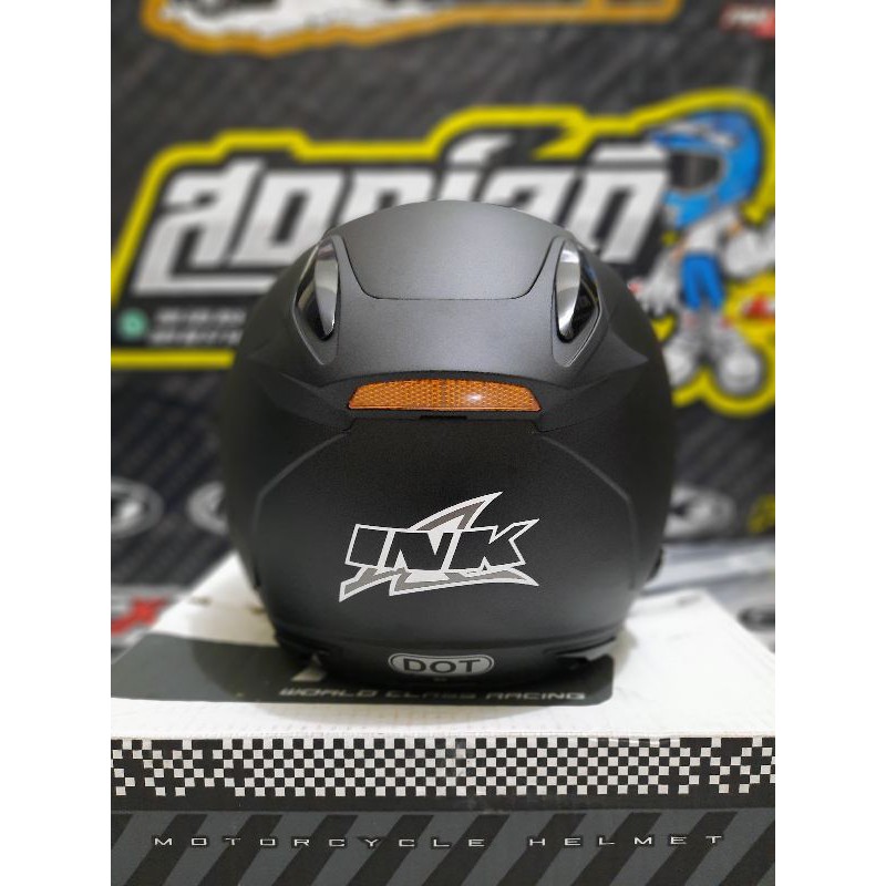 HELM INK METRO 2 SOLID BLACK MATT 2 VISOR HELM HALF FACE DOUBLE VISOR INK METRO 2 BLACK DOFF MURAH-8