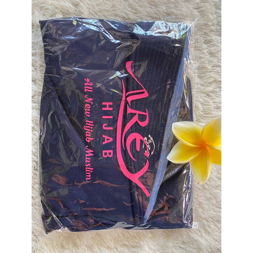 HIJAB INSTANT AREY SYAR'I LIST JERSEY//JILBAB JUMBO SYARI LIST BY AREY HIJAB-Navy