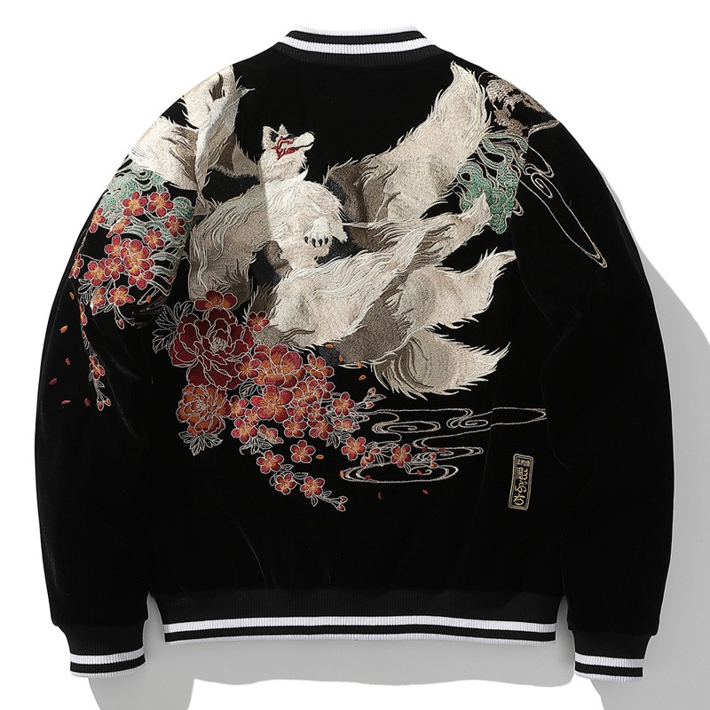 Sukajan jaket Nine Tailed Fox Velvet embroidery(PO)