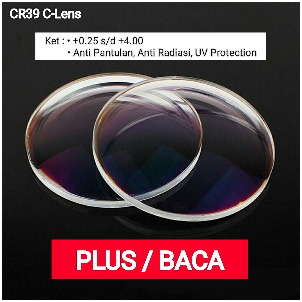 Terbaru Lensa CR39 - Khusus Baca / Jarak dekat