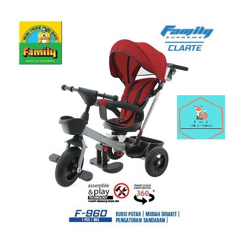 Sepeda Anak Roda Tiga Merk Family Supreme F-960 Clarte