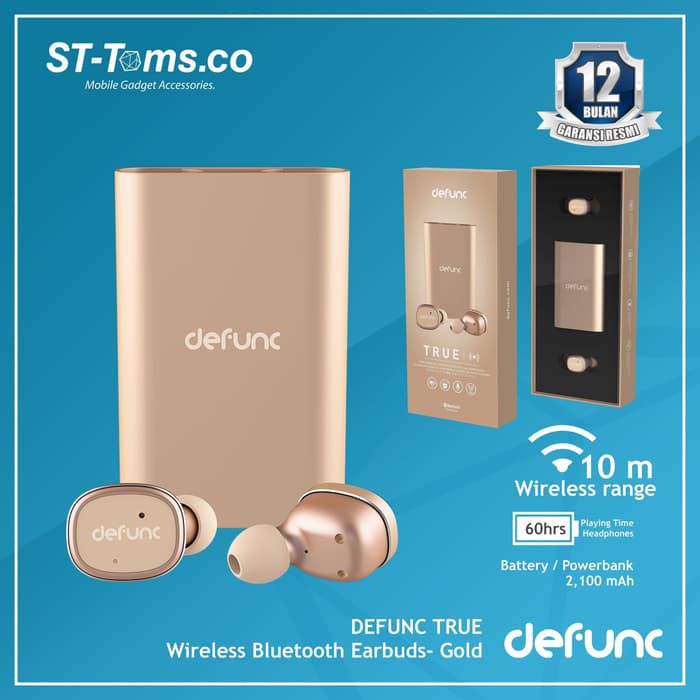 Defunc True Wireless Bluetooth Headphones   Gold